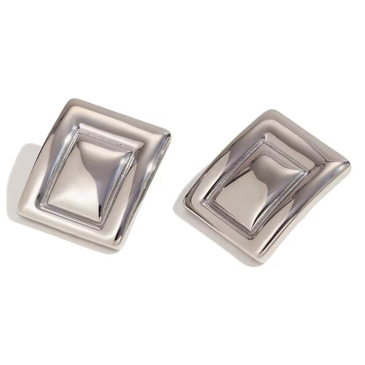 Échelon Silver Rectangular Earrings