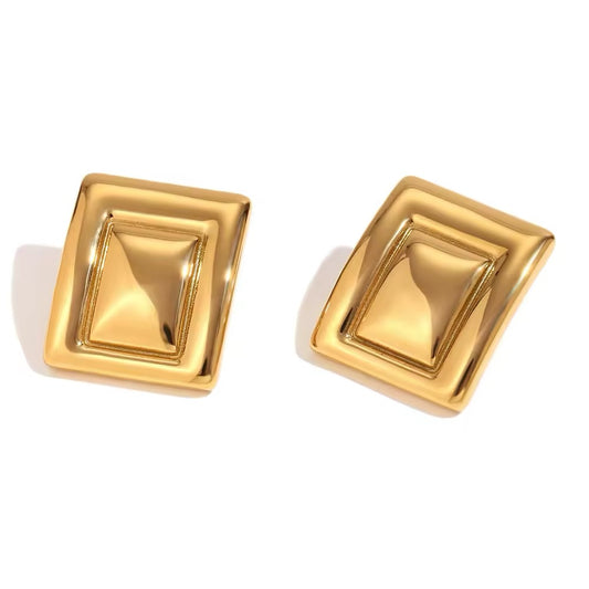 Échelon Gold Rectangular Earrings