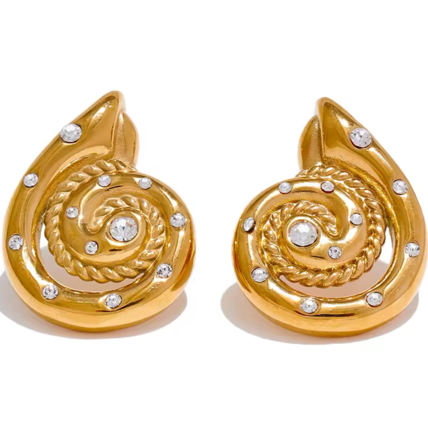 Seashell Élan Snail Diamond Earrings