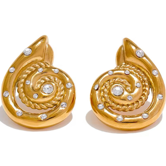 Seashell Élan Snail Diamond Earrings